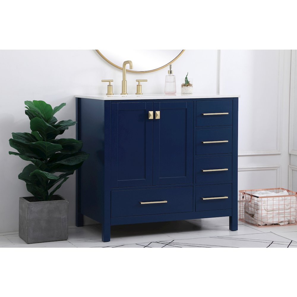 36 inch Single Bathroom Vanity in Blue