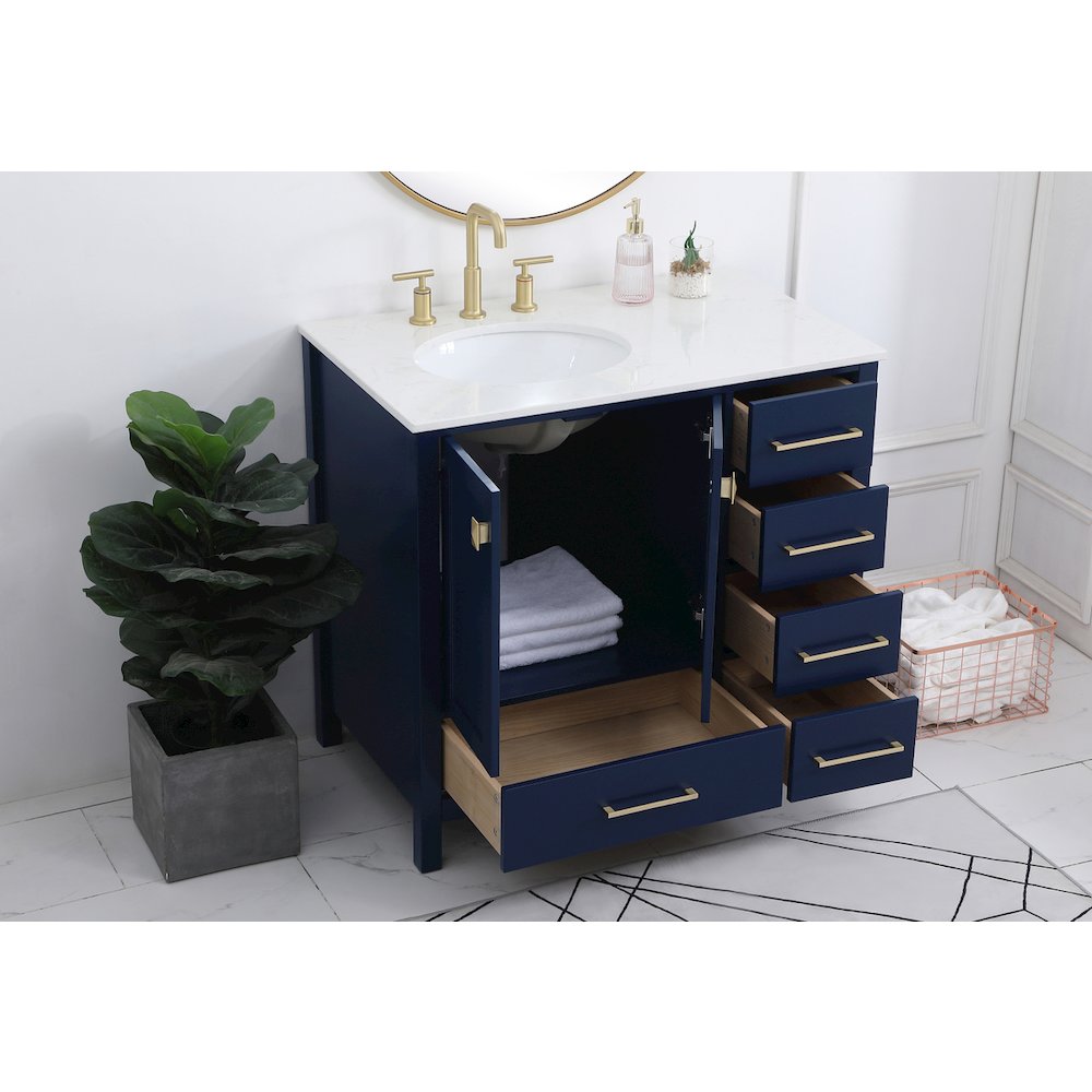 36 inch Single Bathroom Vanity in Blue