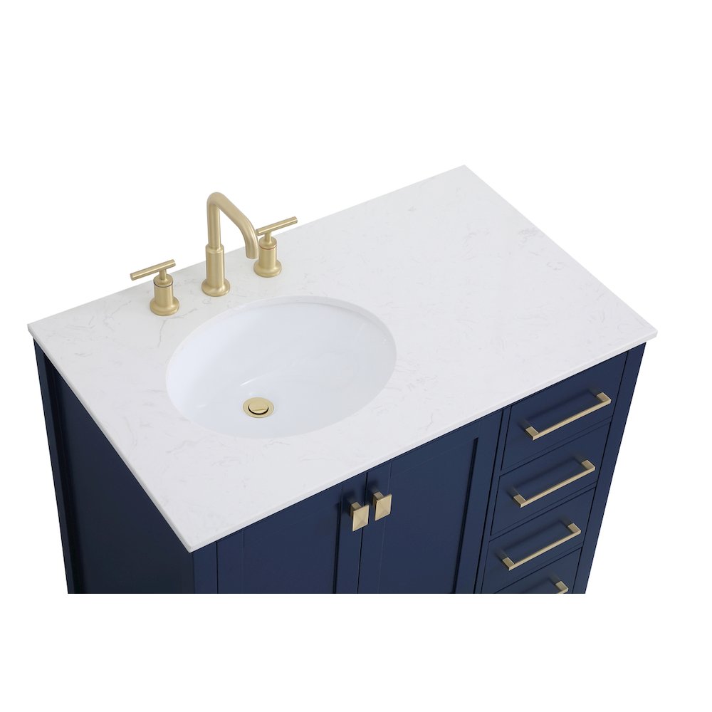 36 inch Single Bathroom Vanity in Blue
