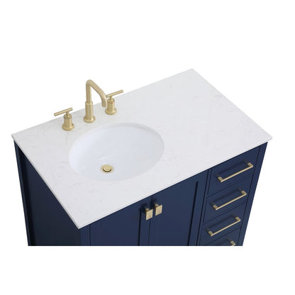 36 inch Single Bathroom Vanity in Blue
