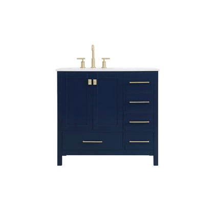 36 inch Single Bathroom Vanity in Blue
