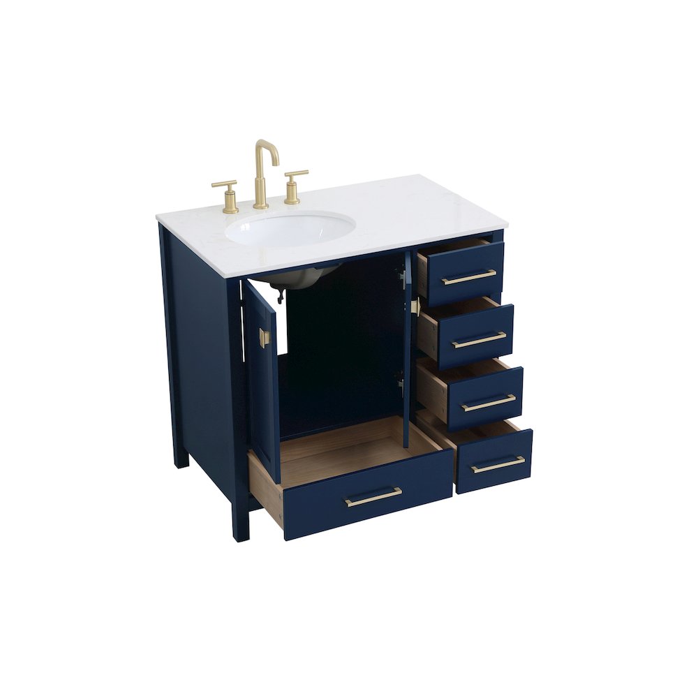36 inch Single Bathroom Vanity in Blue