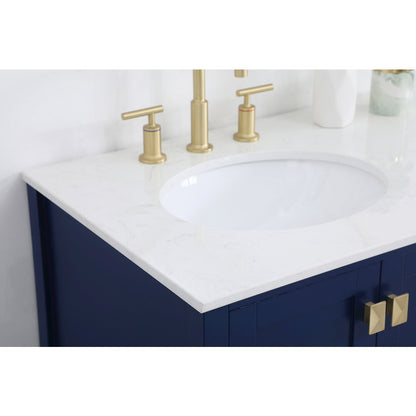 36 inch Single Bathroom Vanity in Blue