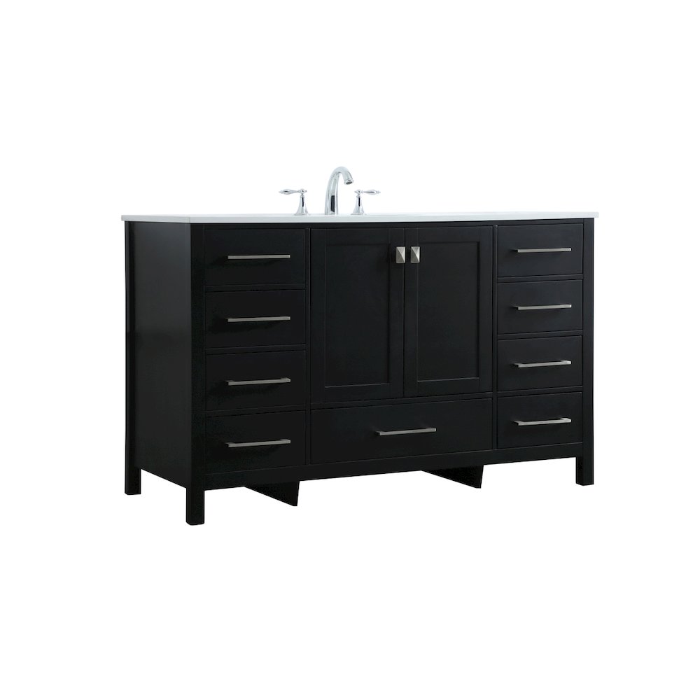 54 Inch SIngle Bathroom Vanity In Black