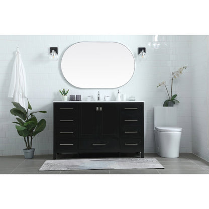 54 Inch SIngle Bathroom Vanity In Black