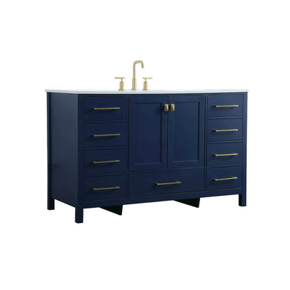 54 Inch SIngle Bathroom Vanity In Blue