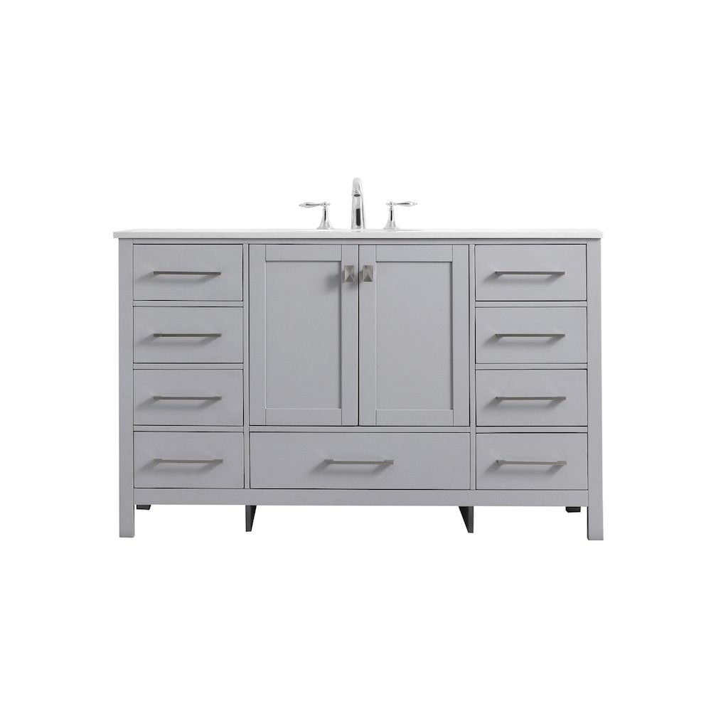 54 Inch SIngle Bathroom Vanity In Grey