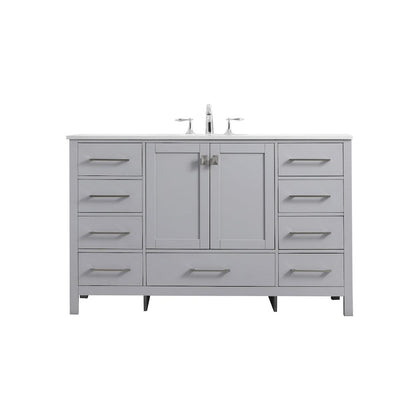 54 Inch SIngle Bathroom Vanity In Grey