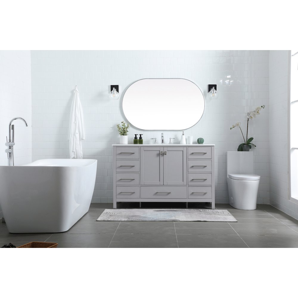 54 Inch SIngle Bathroom Vanity In Grey