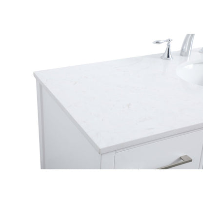54 Inch SIngle Bathroom Vanity In White