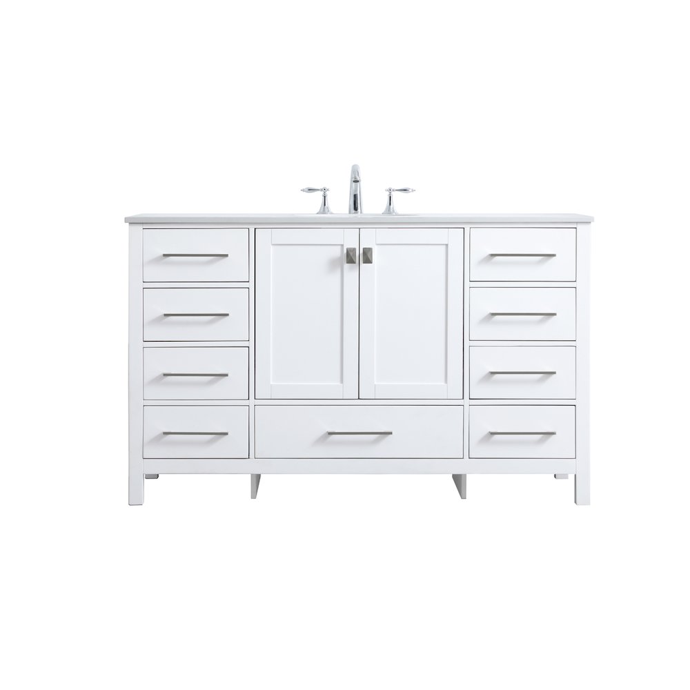 54 Inch SIngle Bathroom Vanity In White