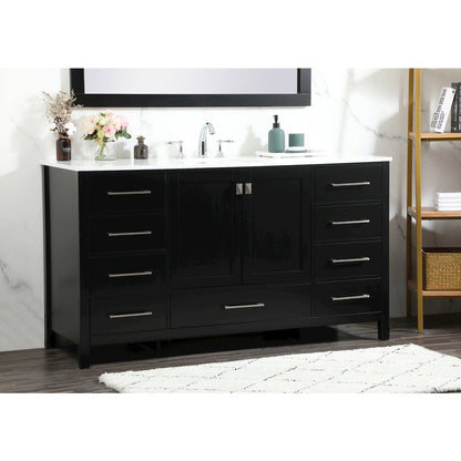 60 inch Single bathroom vanity in black