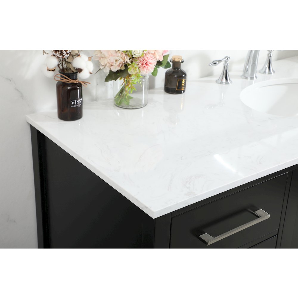 60 inch Single bathroom vanity in black