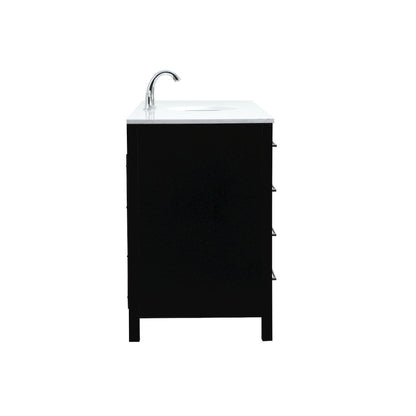 60 inch Single bathroom vanity in black