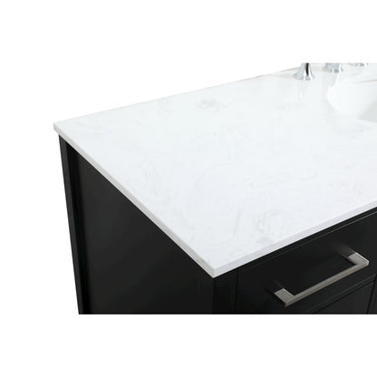 60 inch Single bathroom vanity in black