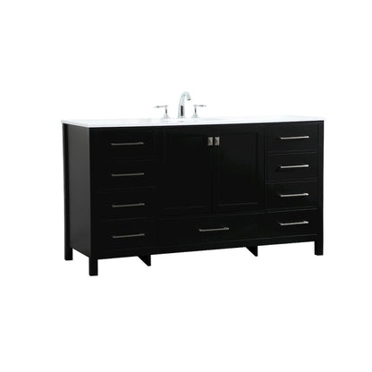 60 inch Single bathroom vanity in black