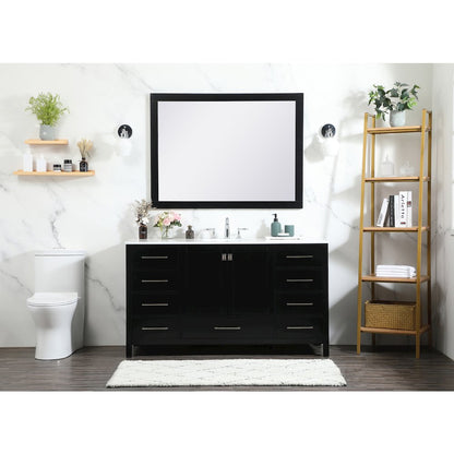 60 inch Single bathroom vanity in black