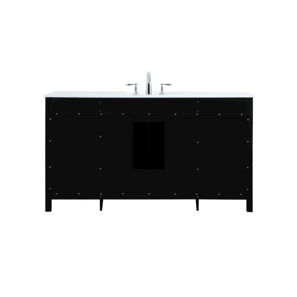 60 inch Single bathroom vanity in black