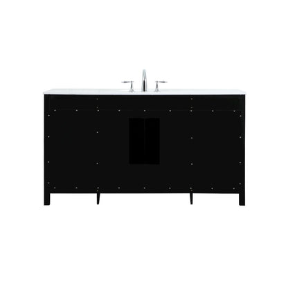 60 inch Single bathroom vanity in black