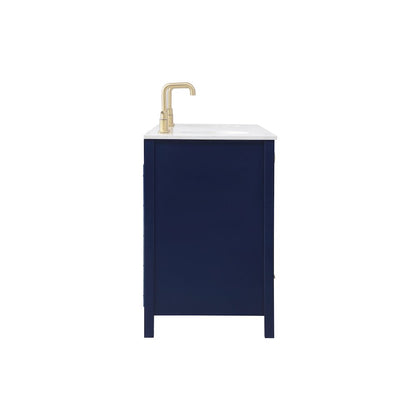 60 inch Double Bathroom Vanity in Blue