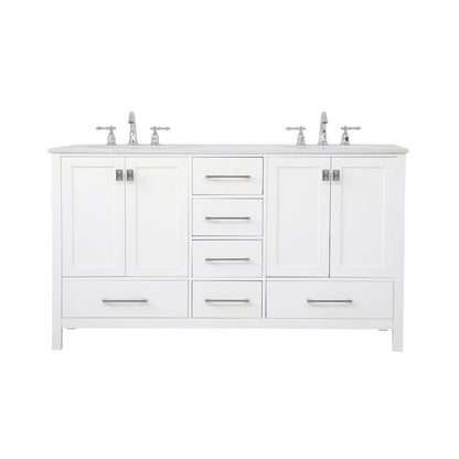 60 inch Double Bathroom Vanity in White