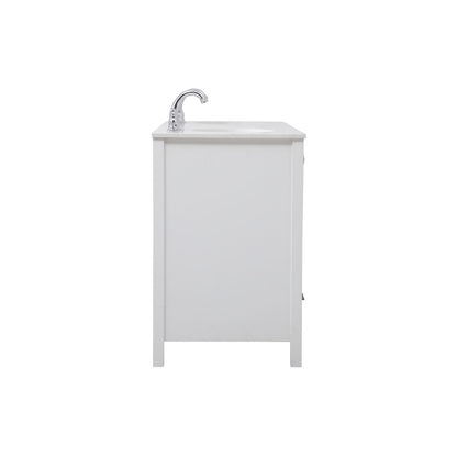 60 inch Double Bathroom Vanity in White