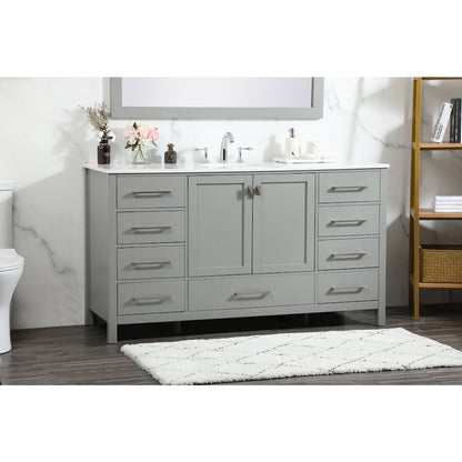 60 inch Single bathroom vanity in grey