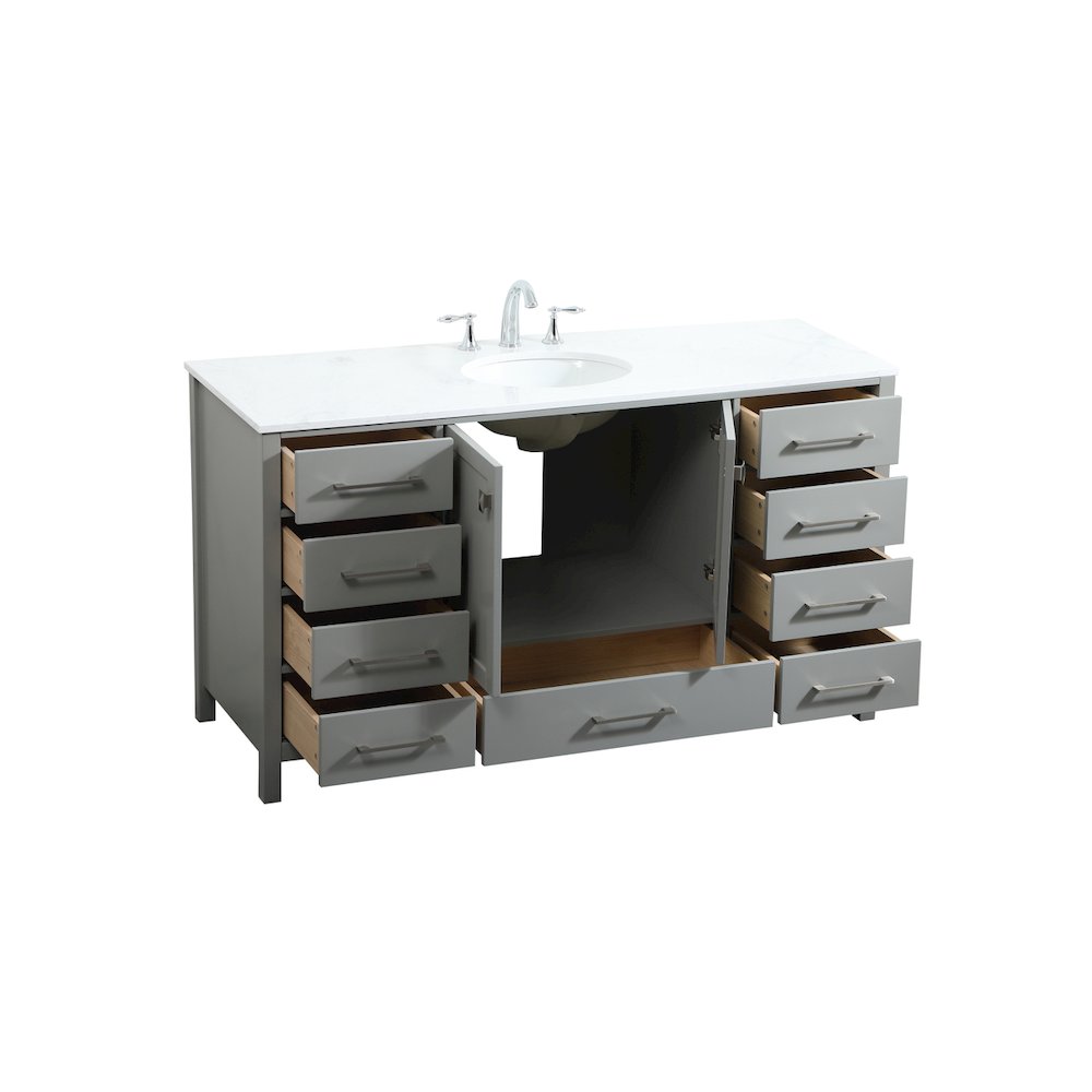 60 inch Single bathroom vanity in grey