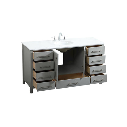 60 inch Single bathroom vanity in grey