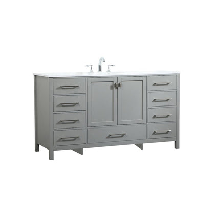 60 inch Single bathroom vanity in grey