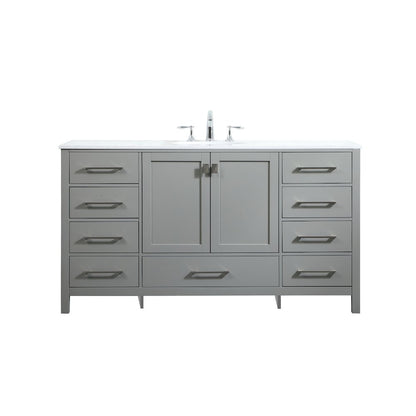 60 inch Single bathroom vanity in grey