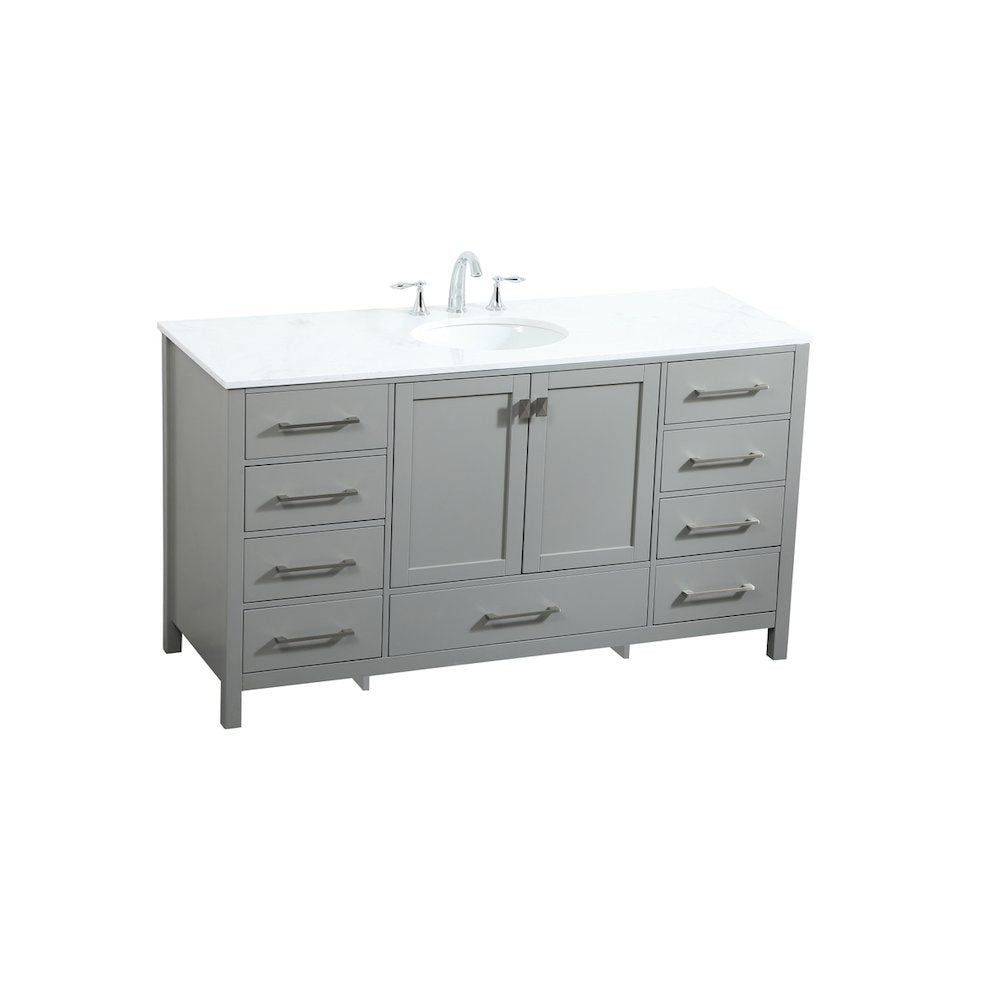 60 inch Single bathroom vanity in grey