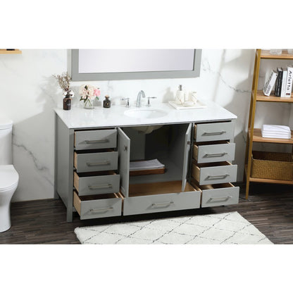 60 inch Single bathroom vanity in grey