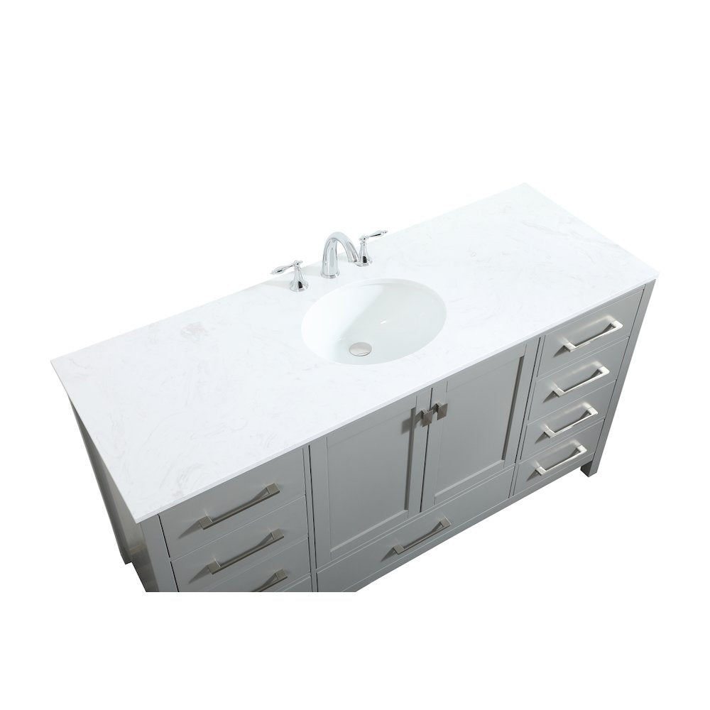 60 inch Single bathroom vanity in grey