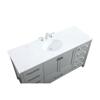 60 inch Single bathroom vanity in grey