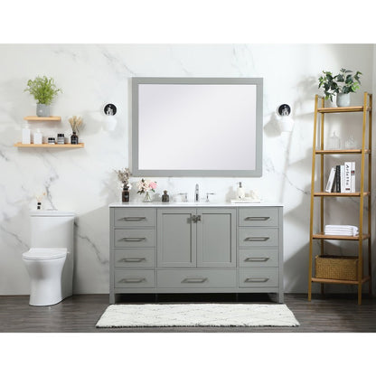 60 inch Single bathroom vanity in grey