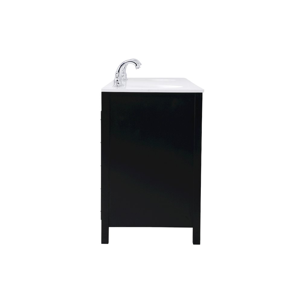 72 inch Double Bathroom Vanity in Black