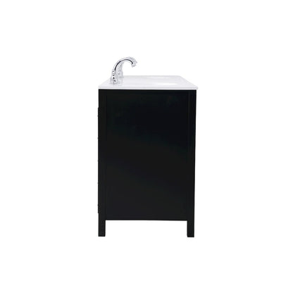 72 inch Double Bathroom Vanity in Black