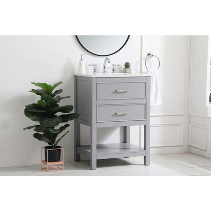 24 inch Single Bathroom Vanity in Grey