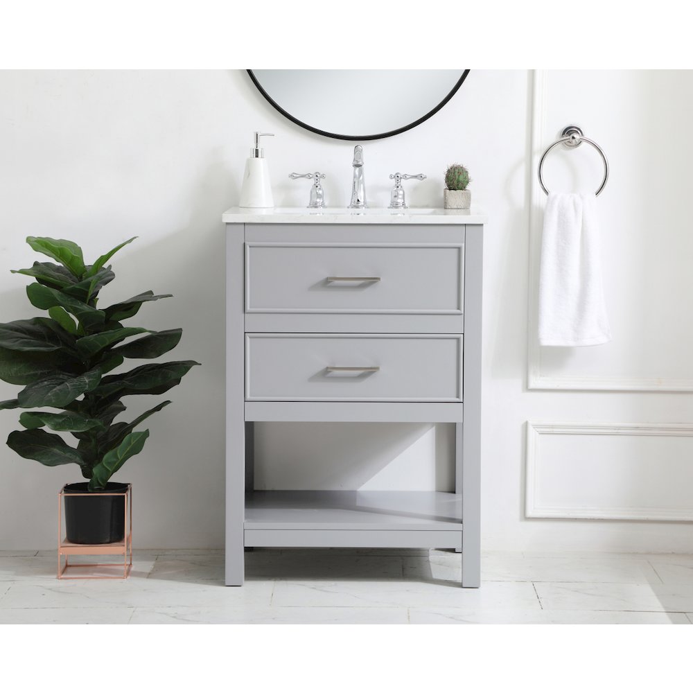 24 inch Single Bathroom Vanity in Grey