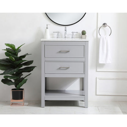 24 inch Single Bathroom Vanity in Grey