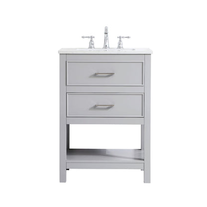 24 inch Single Bathroom Vanity in Grey