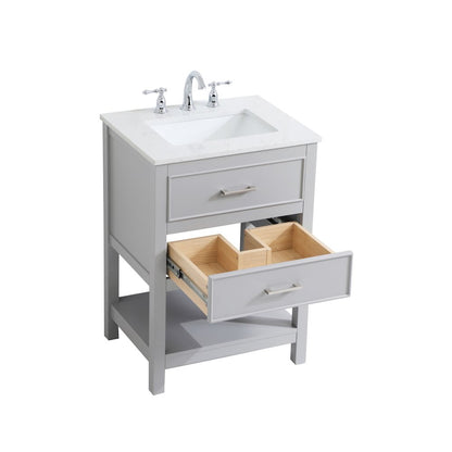 24 inch Single Bathroom Vanity in Grey