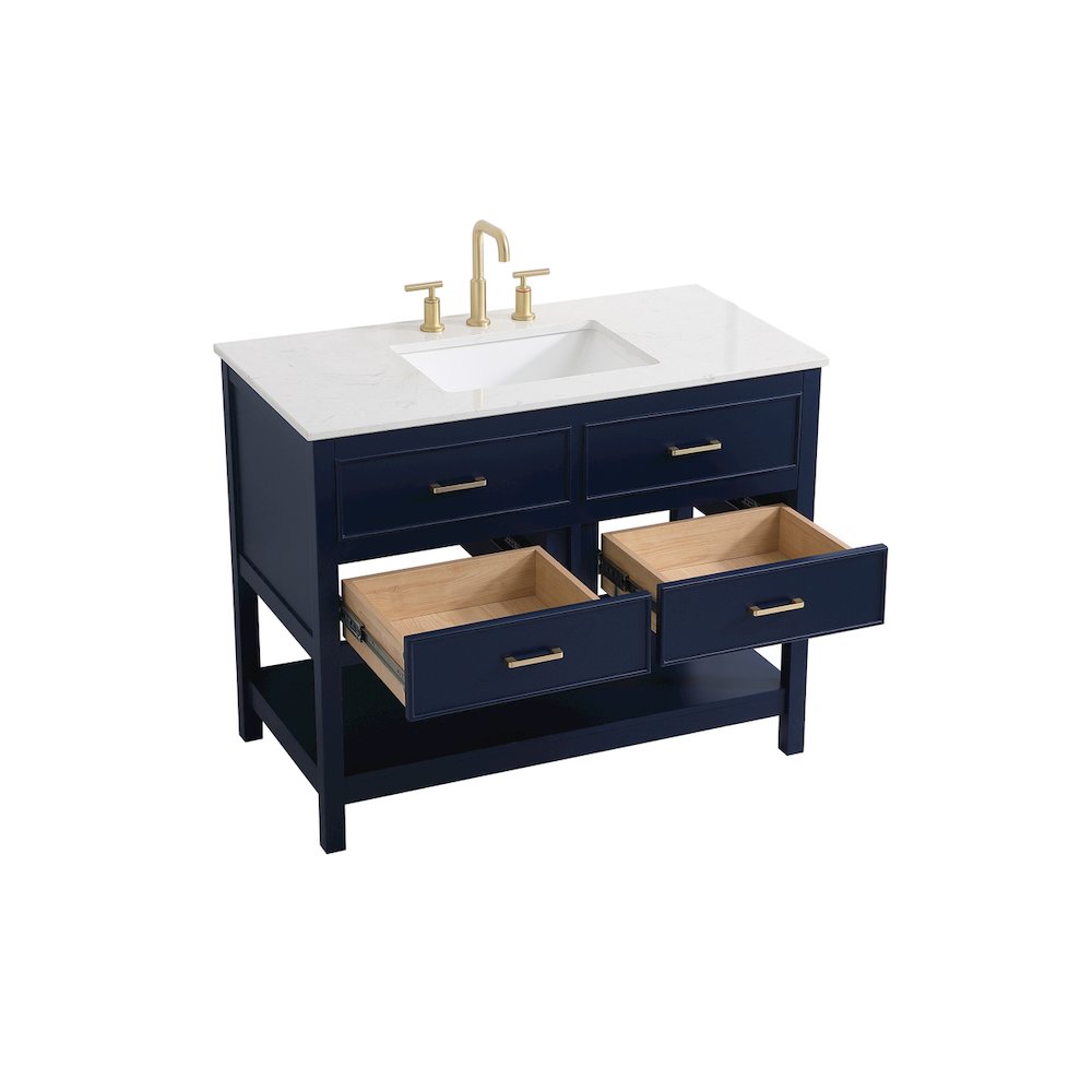 42 inch Single bathroom vanity in blue