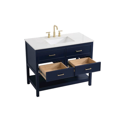 42 inch Single bathroom vanity in blue