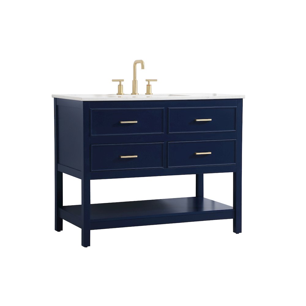 42 inch Single bathroom vanity in blue