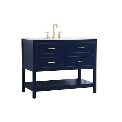 42 inch Single bathroom vanity in blue