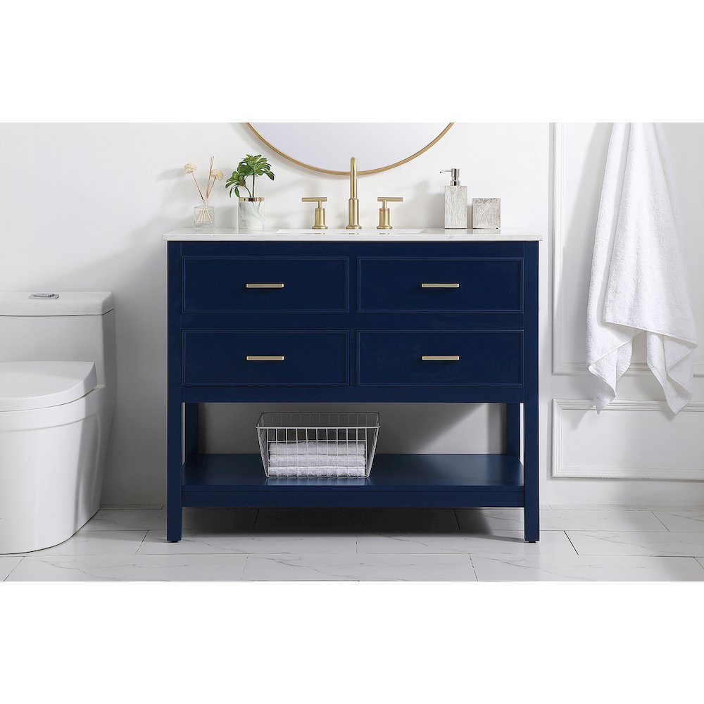 42 inch Single bathroom vanity in blue