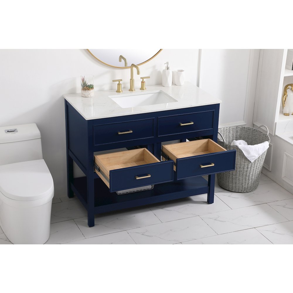 42 inch Single bathroom vanity in blue