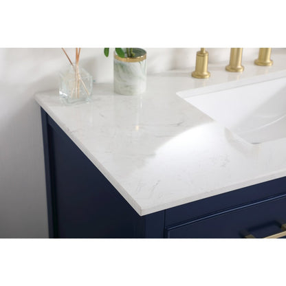 42 inch Single bathroom vanity in blue